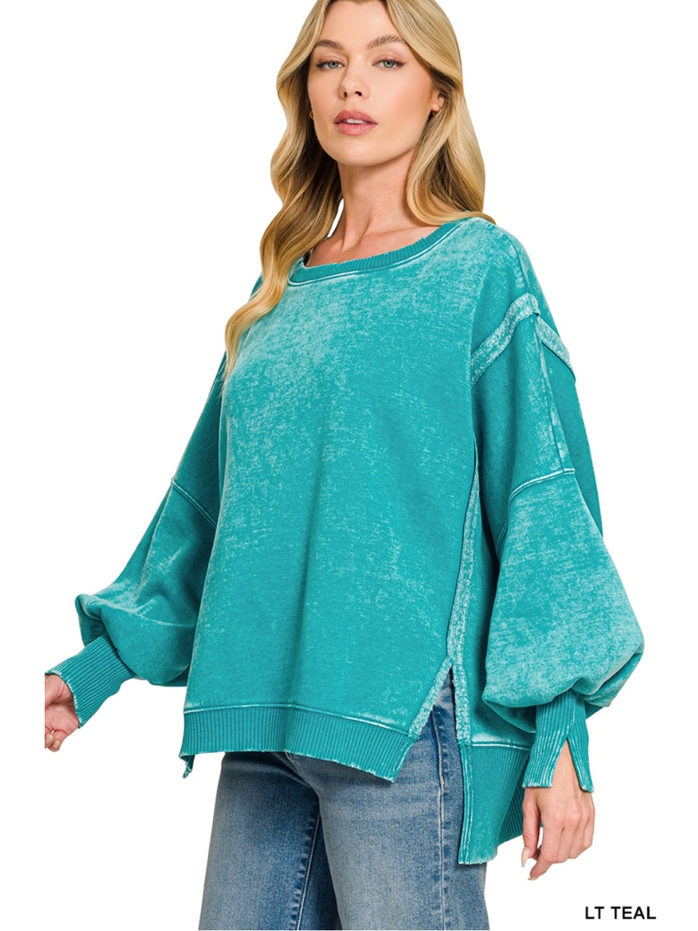 ZF59–🤎🩷🧡 (17 COLORS) ZENANA “CAMDENS” OVERSIZED CREWNECK - Picture 15 of 16